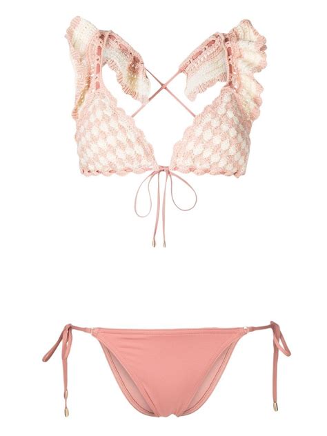 Zimmermann Clover Crochet Knit Triangle Bikini Farfetch