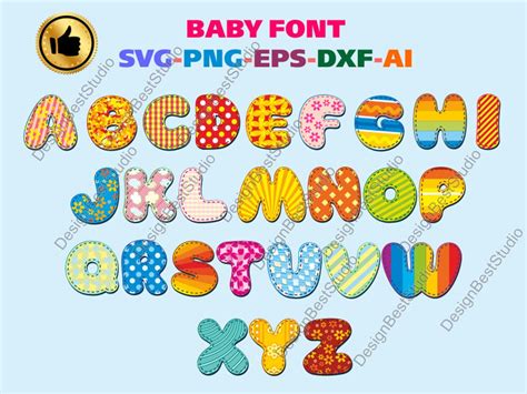 Baby Alphabet SVG Fonts Cutfile Baby Font Svg Monogram | Etsy UK