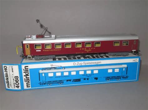 MÄRKLIN SBB PERSONENWAGEN D Zug Speisewagen in OVP 4068 mit Licht ohne