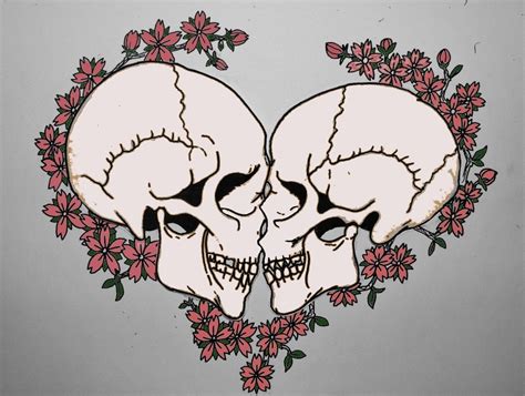 Skull Love Drawings