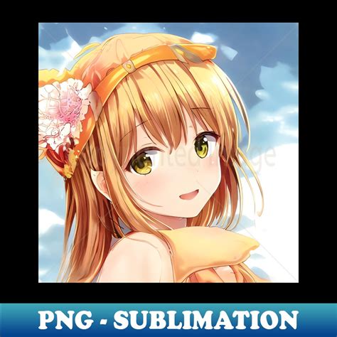 Cute Anime Face Of Blonde Girl PNG Transparent Sublimation Inspire Uplift