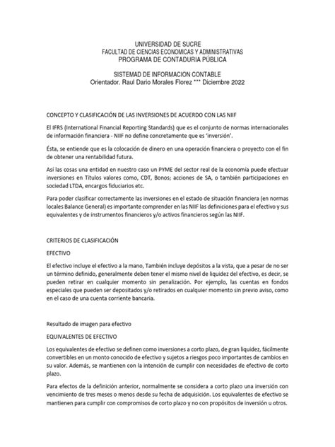Concepto y Clasificación de Las Inversiones | PDF | Contabilidad ... 