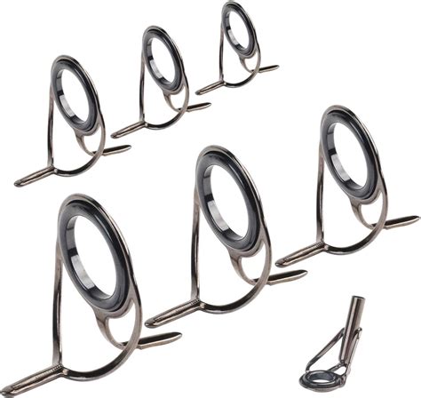 Set Of 7 Fishing Rod Rings Fishing Rod Tips Repair Kit Stainless Steel