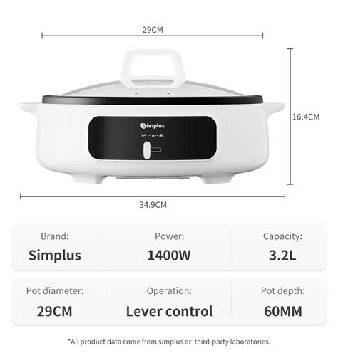 Simplus L Multi Function Electric Hot Pot W Household Nonstick Electric Cooker Hotpot