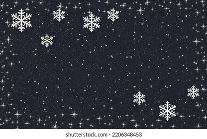 Christmas New Year Black Background Snowflakes Stock Illustration ...