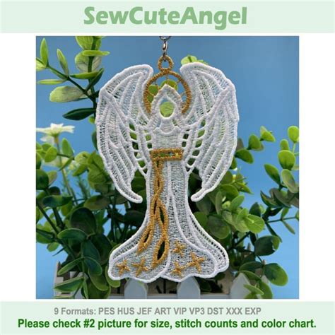 Fsl Golden Angel Free Standing Lace Machine Embroidery Designs Instant