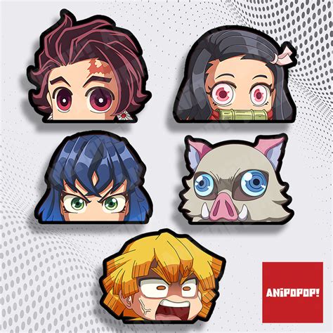 Free T Demon Slayer Kimetsu No Yaiba Waterproof Anime Peeker Stickers For Tumblers