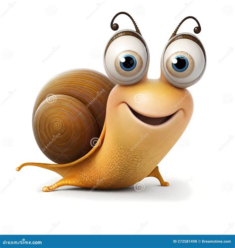 Little Snail Cartoon. Generative AI Stock Illustration - Illustration ...