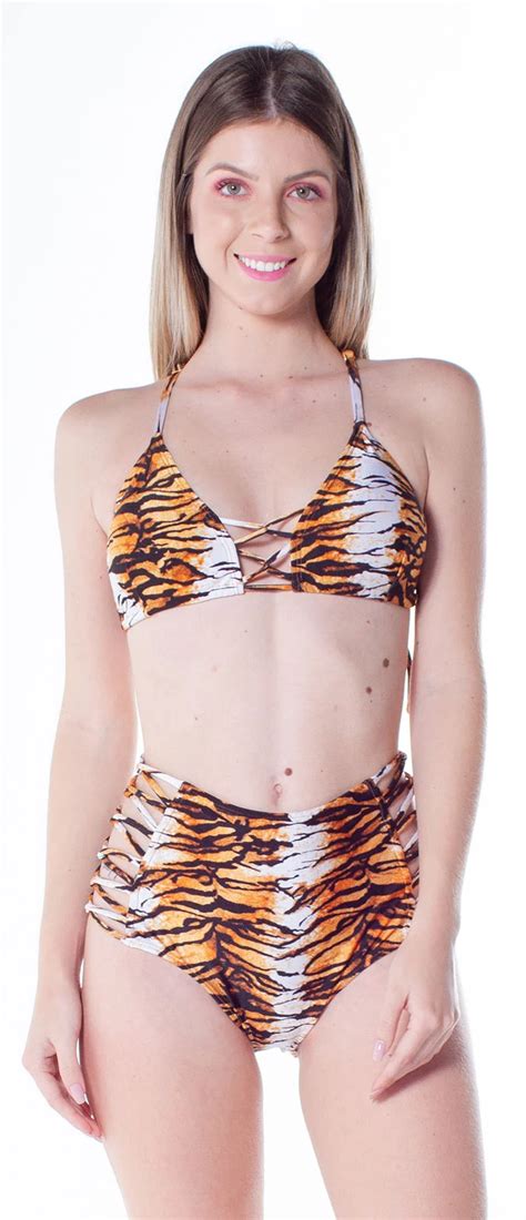 BEST In Sales La Playa Tiras Cruzadas Tigre Made By Bikini Shop