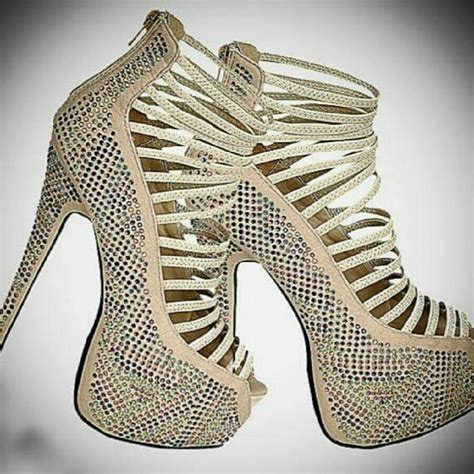 Shoes Nude Rhinestone Strappy Platform Heels Poshmark
