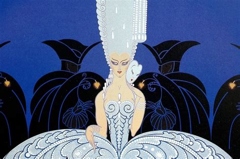 Erte Matted Print 1987 HER SECRET ADMIRERS Lady On Theater Etsy