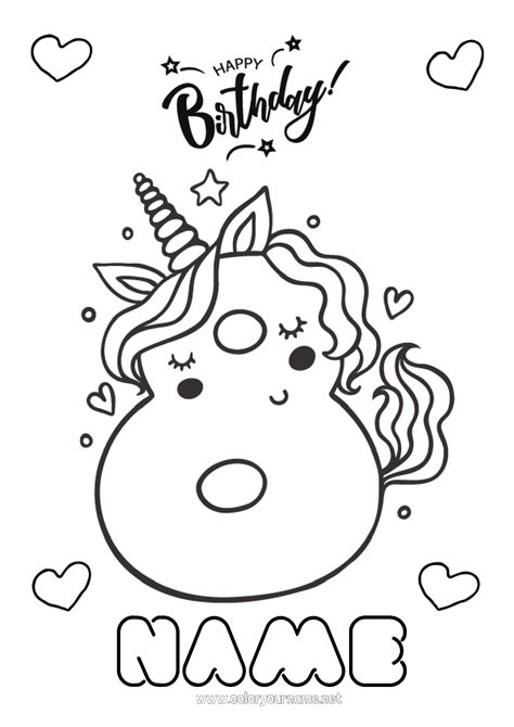 Coloring Page No 149 Birthday Number Unicorn