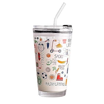 Buy Okrazex Coffee Cup Sipper Glass With Straw Mug With Straw Coffee