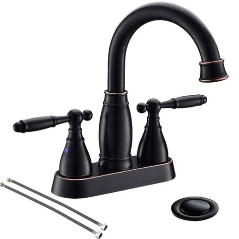 Phiestina 4 In Centerset 2 Handle Oil Rubbed Bathroom Faucets In Bronze Hdbf017 4 Orb The