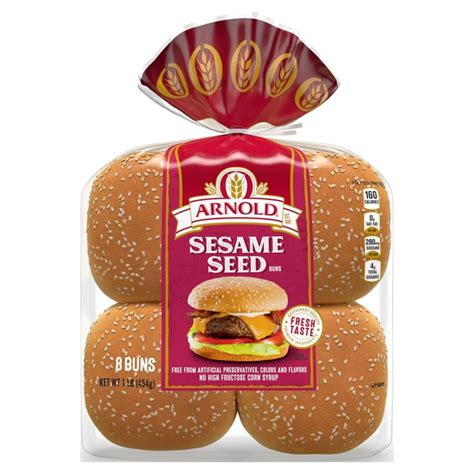 Arnold Sesame Seeded Sandwich Buns 8 Buns 16 Oz