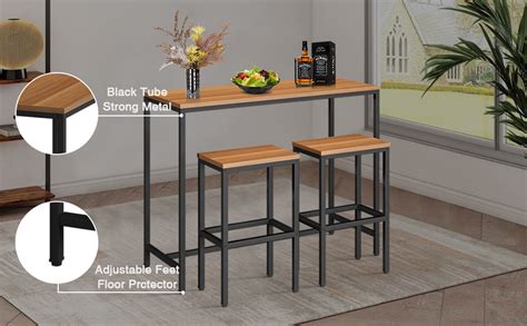 Amazon Yongchuang Piece Bar Table Set Bar Table And Chairs Set