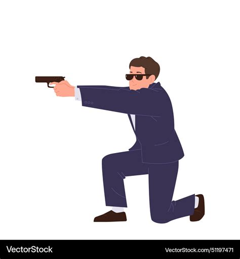 Man secret agent cartoon character wearing formal Vector Image