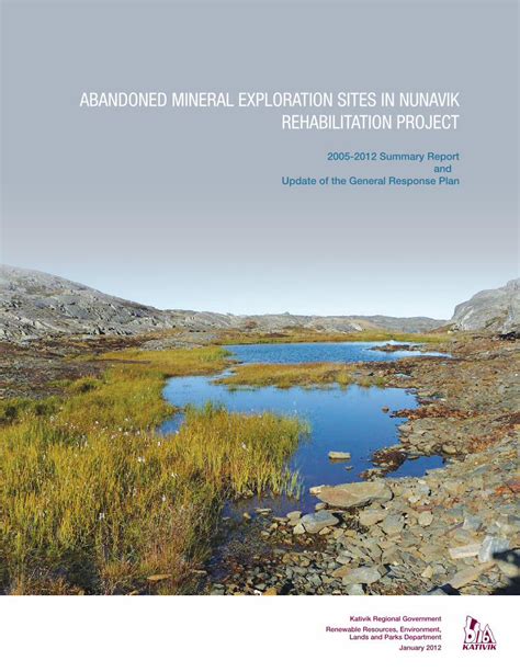 Pdf Abandoned Mineral Exploration Sites In Nunavik Rehabilitation