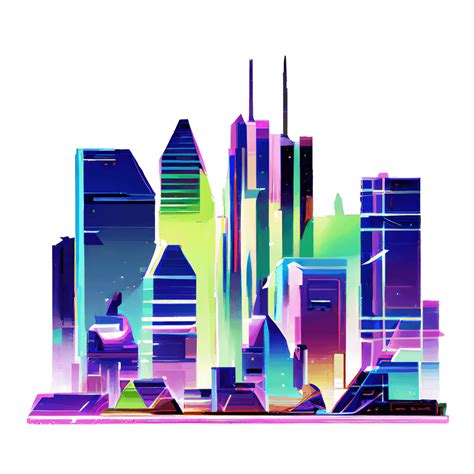 Cyberpunk Neon Skyline Graphic · Creative Fabrica