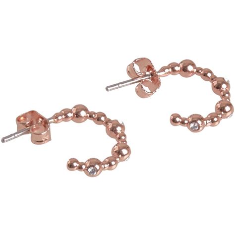 Buy Ted Baker Womens Teds Baker Belsini Crystal Bubble Small Hoop Earrings Rose Gold Tone Clear