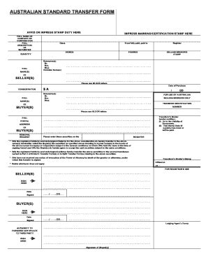 Fillable Online AUSTRALIAN STANDARD TRANSFER FORM Ausbil Fax Email