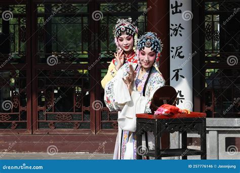 Opera Actress Dress Up For Chinese Opera Show In Beijing Theatre