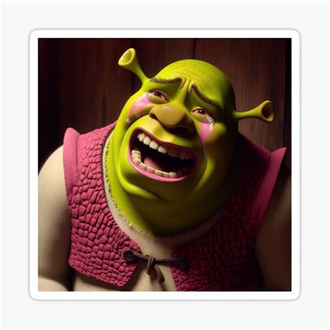 "Funny Crying Shrek Print " Sticker for Sale by 517-designs | Redbubble