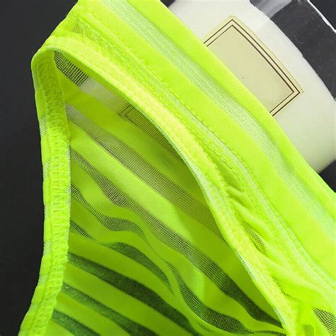 Mens Ultra Thin Sexy Lingerie Briefs Underwear Ice Silk Transparent Mesh Panties EBay