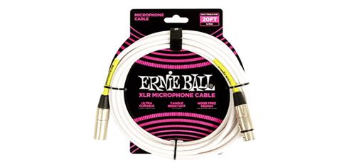 ERNIE BALL アーニーボール 20ft Male Female XLR Microphone Cable White 送料