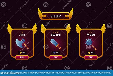 Fantasy Game Cards Medieval Ui Frames Gaming Shop Interface Arcade