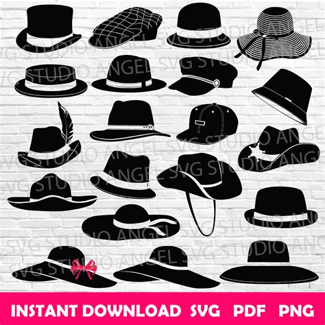 Hat Svg Hats Cricut Svg Hats Silhouette Svg Hats Vector Fashion Hats ...