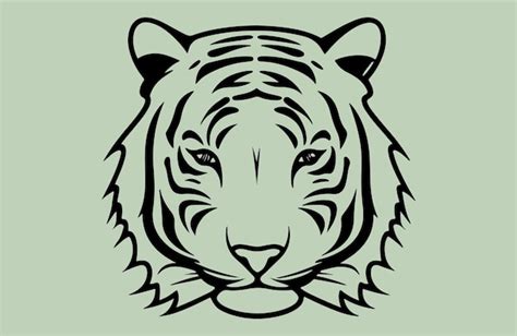 Premium Vector | Vector tiger logo outline