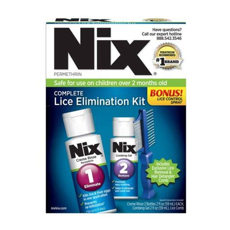 Nix Complete Lice Elimination Treatment Kit System Permethrin Cream