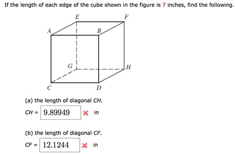 Solved If The Length Of Each Edge Of The Cube Shown In The Chegg