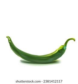 Green Hot Chili Pepper Pod Realistic Stock Vector Royalty Free Shutterstock