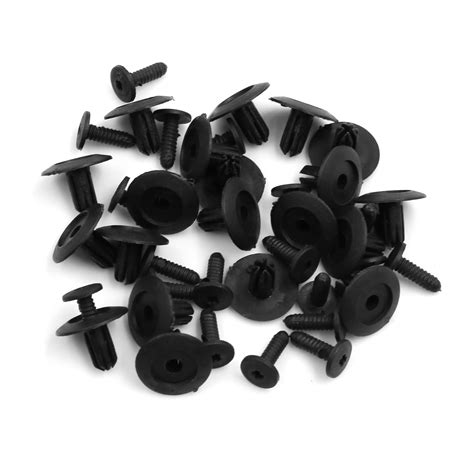 Pcs Mm Hole Black Car Fender Plastic Rivets Push Pin Fastener Clips