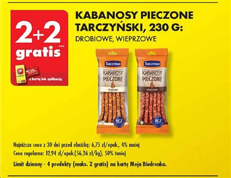 Kabanosy pieczone drobiowe Tarczyński cena promocje opinie