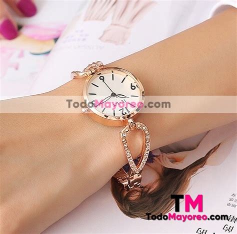 Reloj Rosado Extensible Metal Caratula Numeros Negros Con Diamantes E