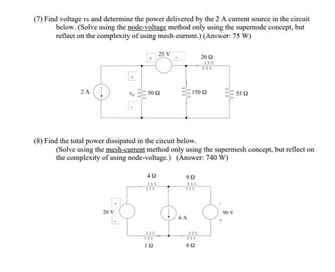 Solved 1 Find The Power Delivered By The Two Voltage Chegg