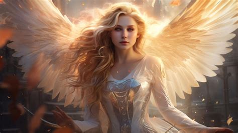 Premium AI Image | Beautiful fantasy angel light royalty wallpaper image AI generated art