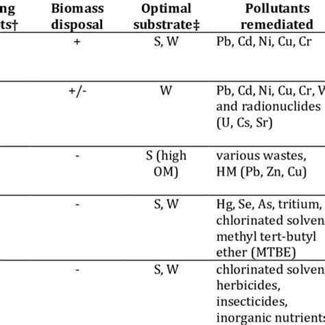 General Classification And Suitability Of Various Phytoremediation