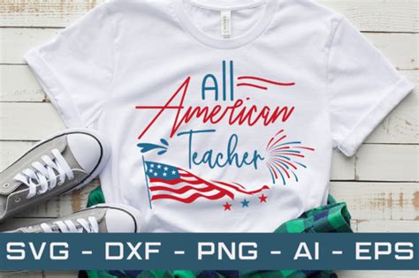 All American Teacher Svg Cut File Graphic By Najirbd Creative Fabrica