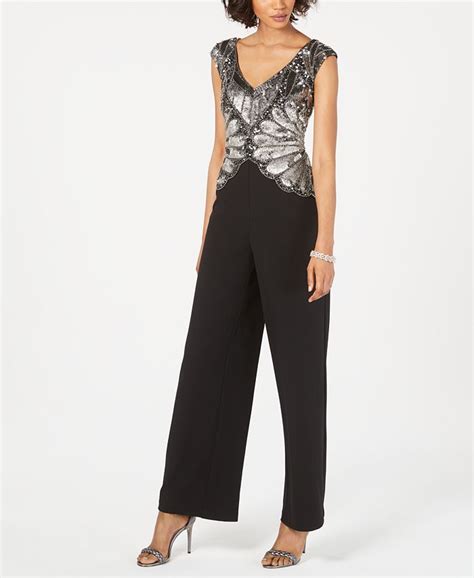 Adrianna Papell Embellished Jumpsuit Macys