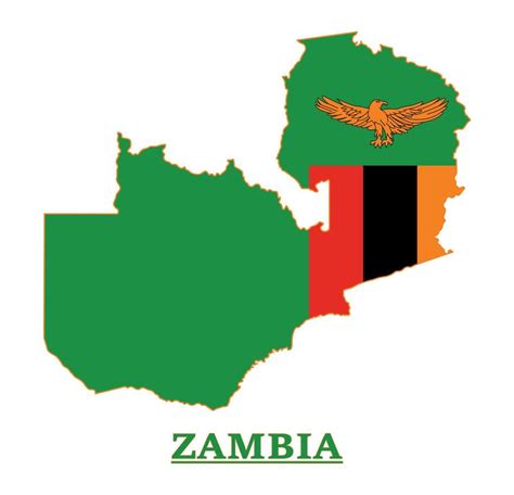 Zambia National Flag Map Design, Illustration Of Zambia Country Flag ...