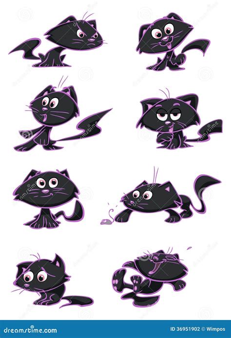 Cats With Different Expressions Stock Vector Illustration Of