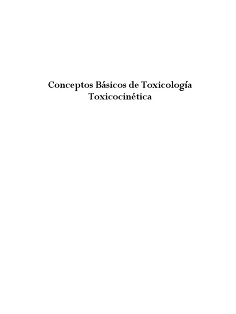 Conceptos Básicos De Toxicología Toxicocinética Pdf Pdf Estómago