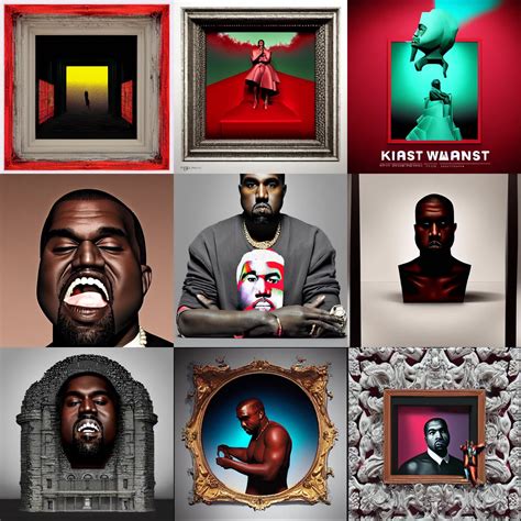 Kanye West My Beautiful Dark Twisted Fantasy Album Stable Diffusion