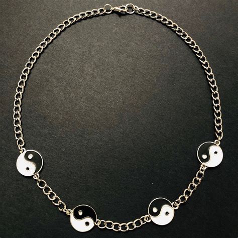 Yin Yang Necklace Yin Yang Choker Yin Yang Chains Necklace Etsy