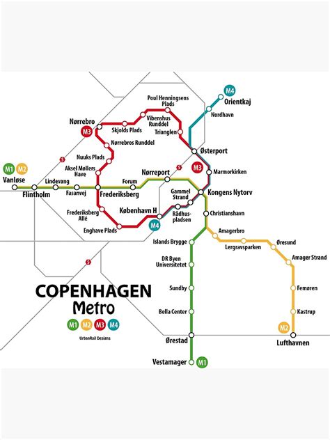 "COPENHAGEN Metro Map" Poster for Sale by UrbanRail | Redbubble