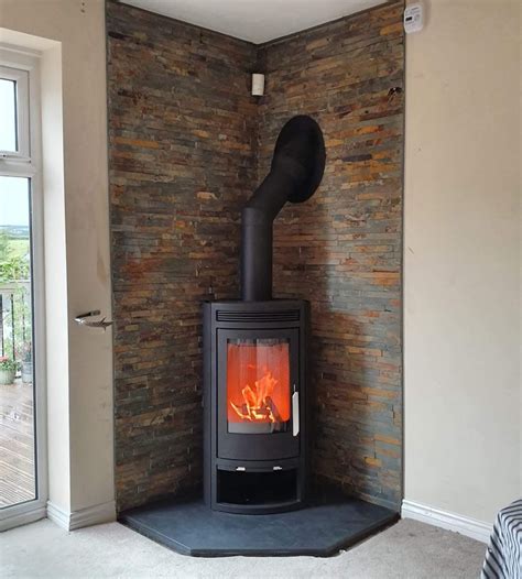 Corner Wood Burning Stove Fireplace